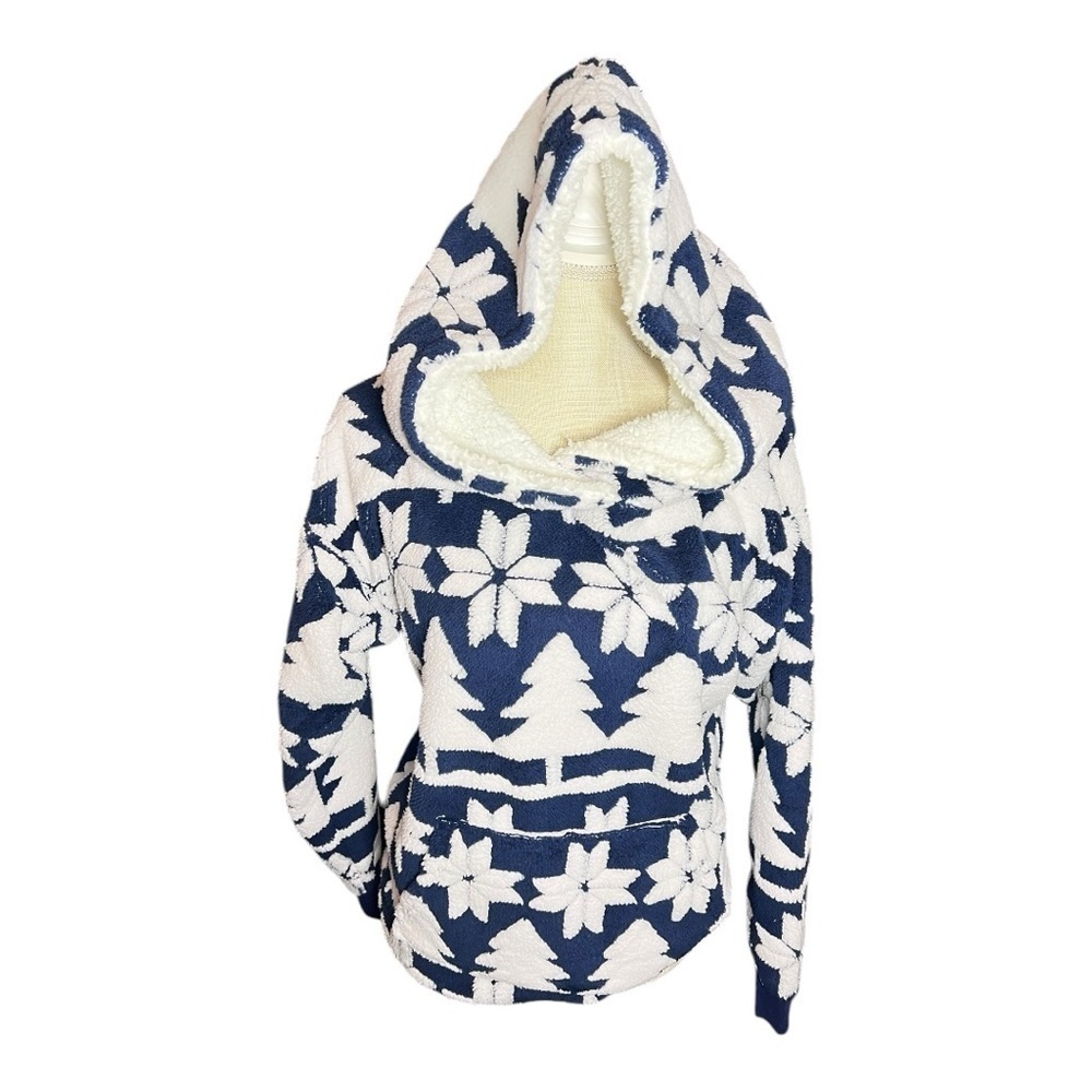 Vera Bradley Women's Jacquard Fleece Hoodie Shirt in Nordic Forest Size S NWT